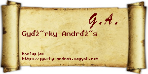 Gyürky András névjegykártya